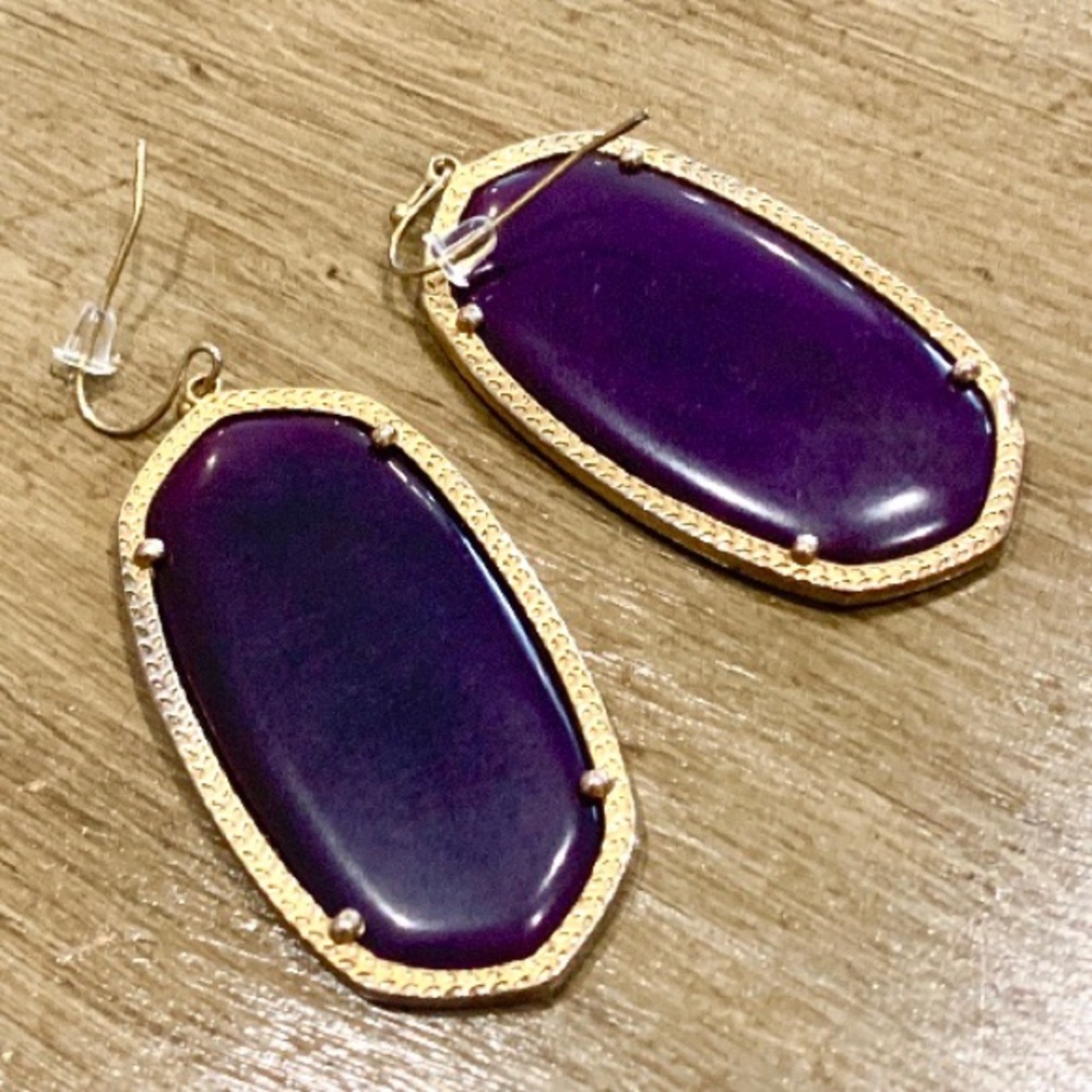 Kendra Scott Danielle Earrings, purple in gold
